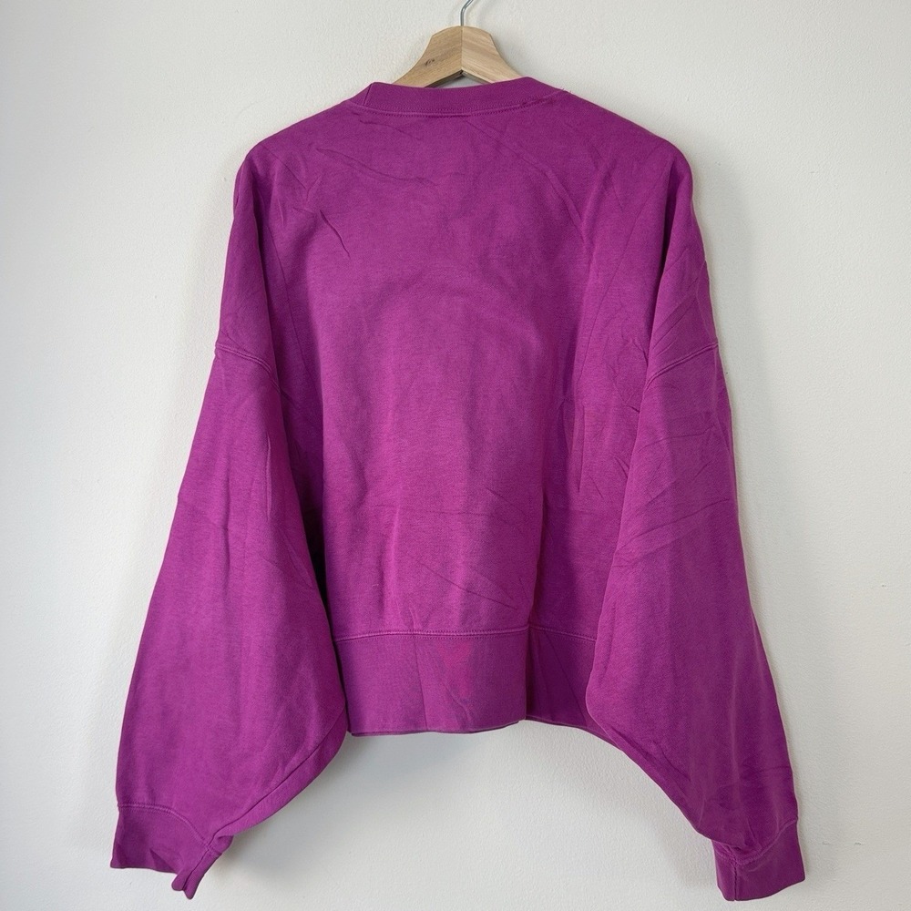 Women's Nike Swoosh Logo Crew Crop Violet Purple Sweatshirt - Large - Picture 3 of 4